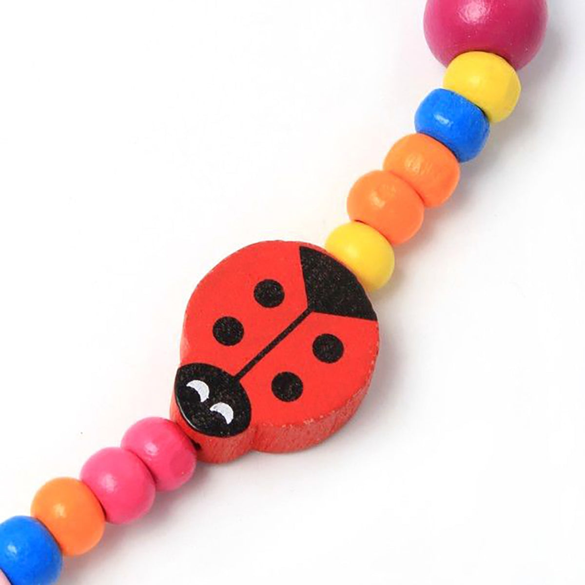 Set Infantil de Collar y Pulsera de Madera - Mariquitas