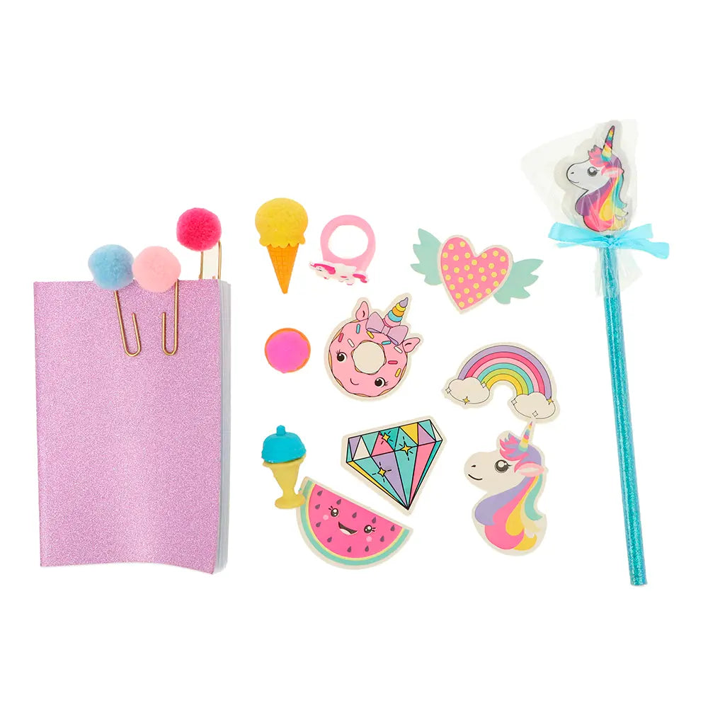 Set papeleria en bote (16pzs)