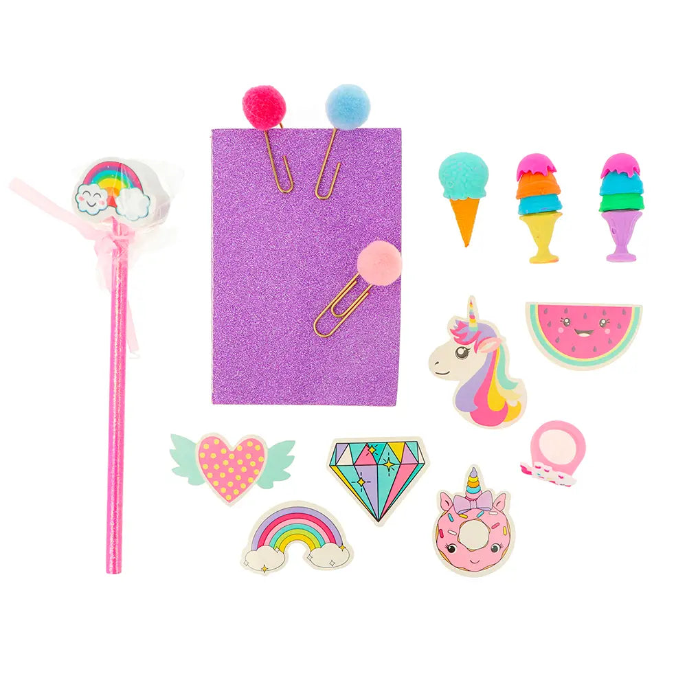 Set papeleria en bote (16pzs)
