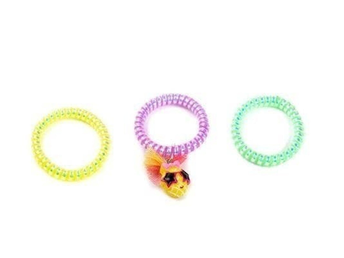 Set de 3 coleteros Pelo Rizadas cable de teléfono con forma de corazón, fresa y piña