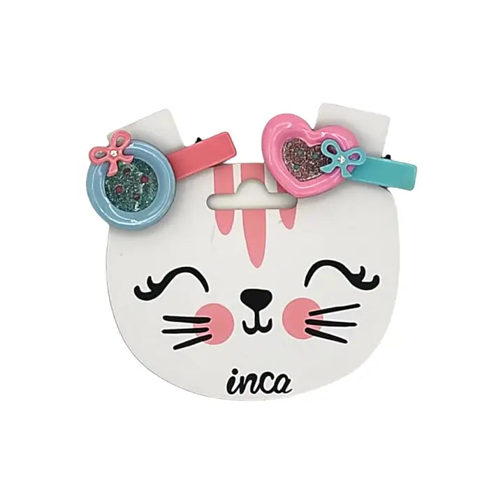 Set de 2 cocodrilos corazón y flor (5cm)