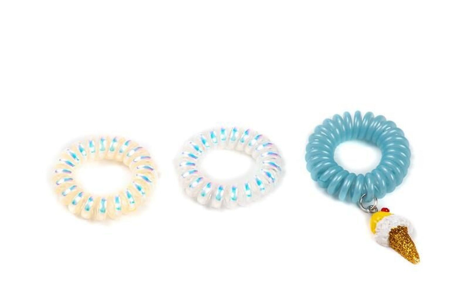 Set de 3 coleteros cable de teléfono con forma de unicornio, helado y nube!