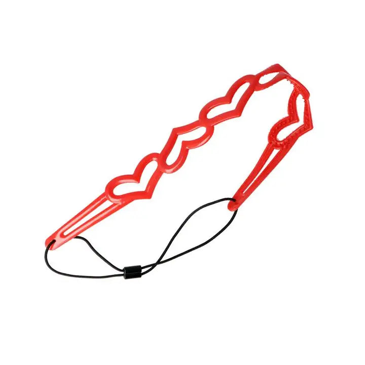 Diadema silicona corazones brillantina colores invierno