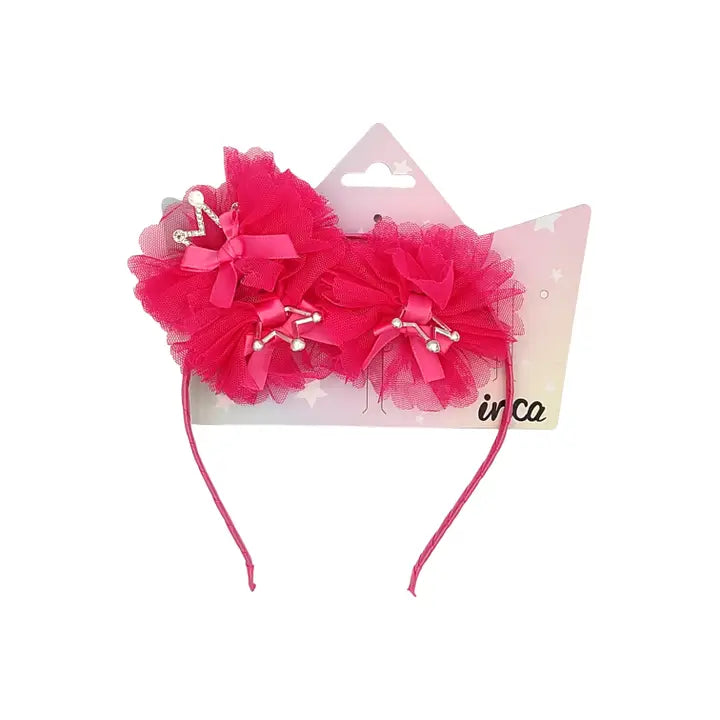 Set diadema y cocodrilos con tul y corona