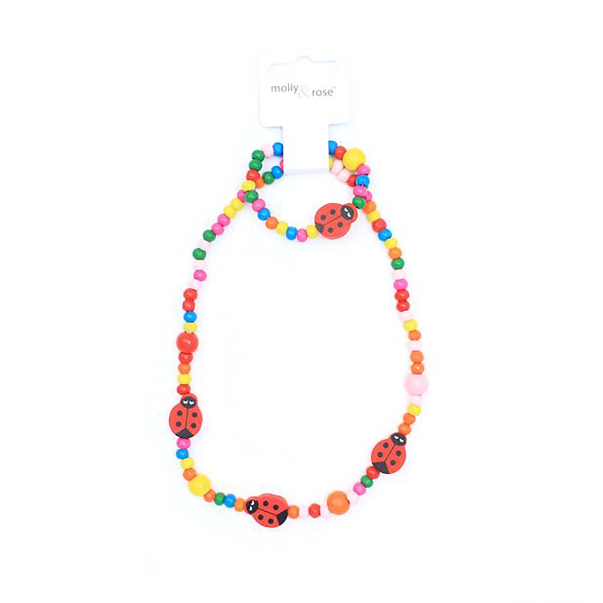 Set Infantil de Collar y Pulsera de Madera - Mariquitas