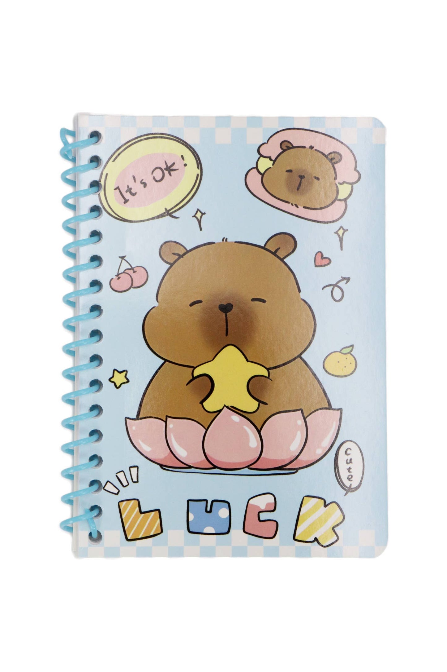 Cuaderno de espiral de 50 páginas con bolígrafo de capibara