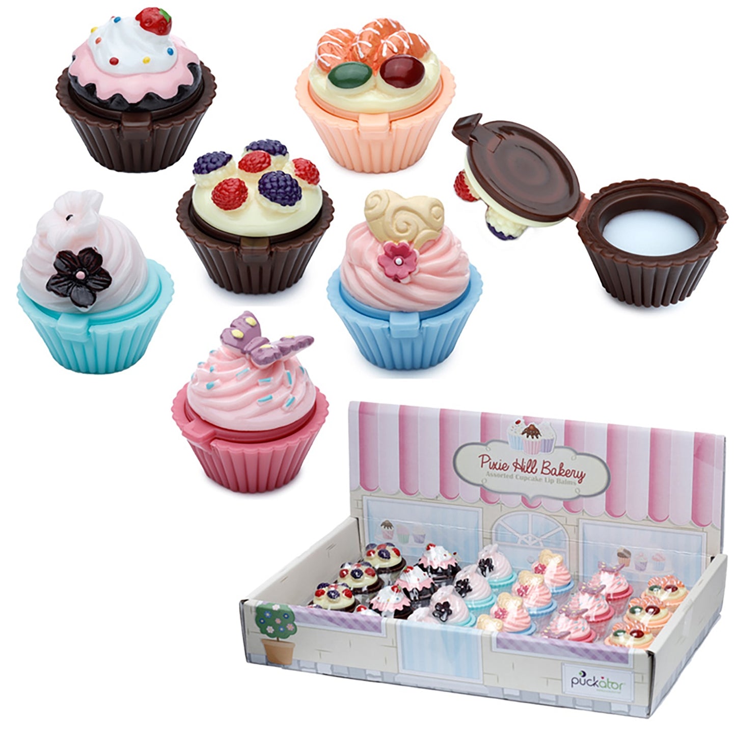 Bálsamo Labial con Forma Cupcake (Nuevo Expositor)