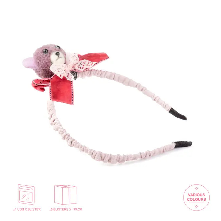 Diadema forrada con cabeza de osito