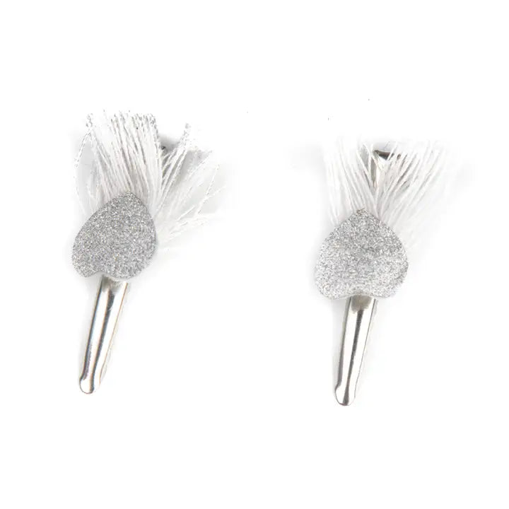 Pack de 2 pinzas corazón con flecos