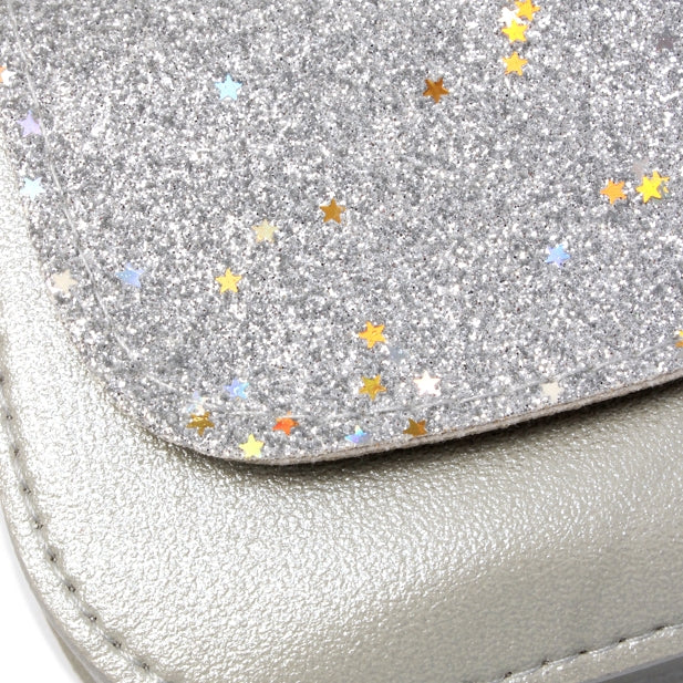 Bolso Alforja con purpurina y estrellas 11x9x4 cm