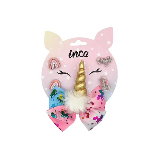 Set 4 coleteros (unicornio y arcoiris) y cocodrilo unicornio