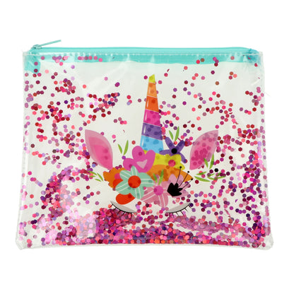 Estuche con brillantina (Ballena, unicornio)