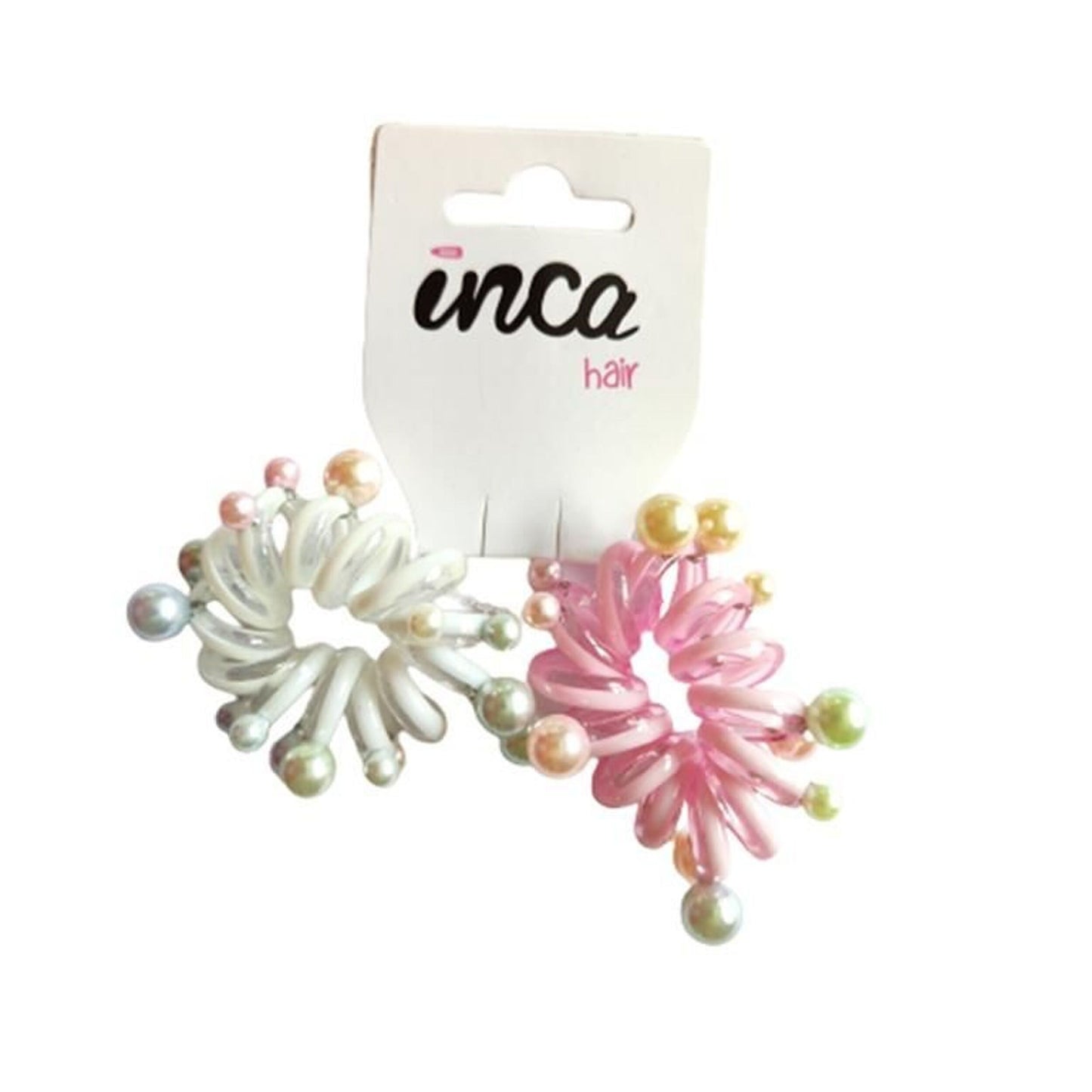 Set de 2 coleteros cables de teléfono con perlas de colores