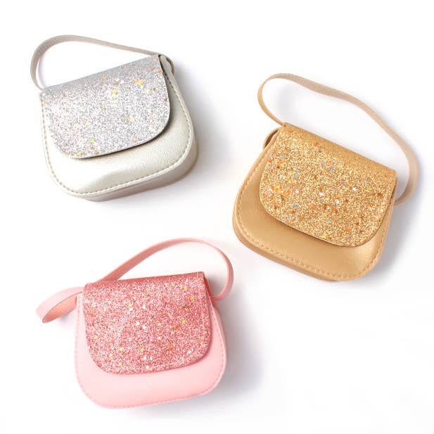 Bolso Alforja con purpurina y estrellas 11x9x4 cm