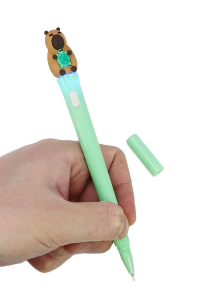 Colección de bolígrafos con luz LED de figuras de capibara - 36 uds