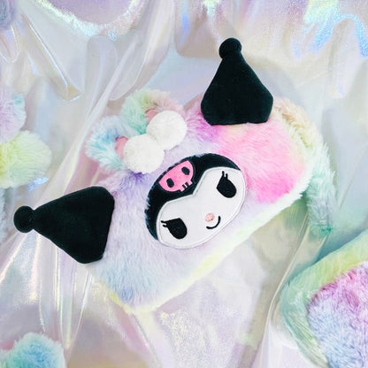 Estuche doble multiuso degradado esponjoso de Sanrio, estuche para lápices