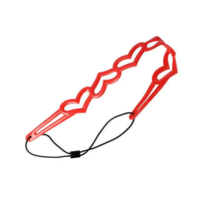 Diadema silicona corazones brillantina colores invierno