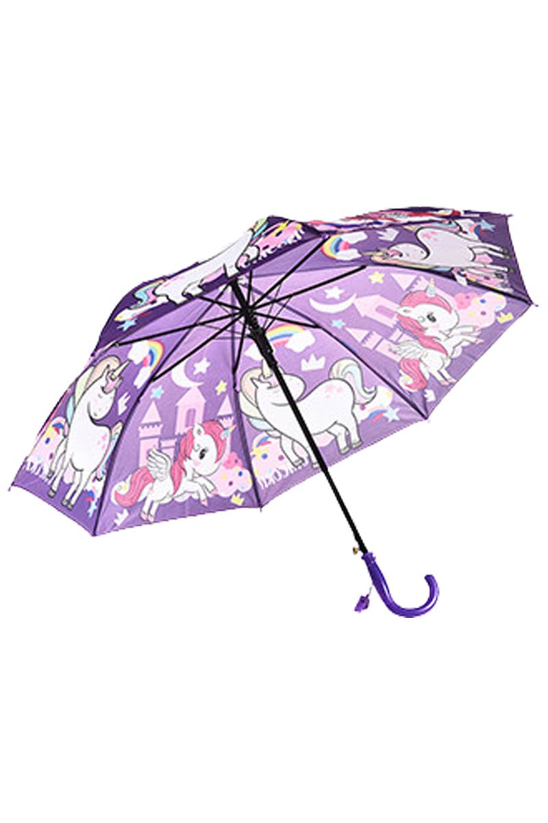 Paraguas plegable automático Unicorn Pony para niños