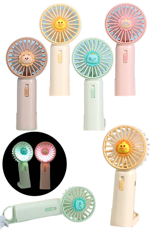 Ventilador eléctrico portátil Animal Pals con iluminación LED