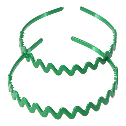 Diadema zigzag verde botella