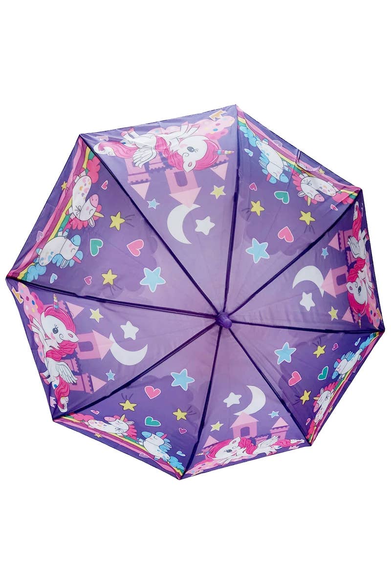Paraguas plegable automático Unicorn Pony para niños