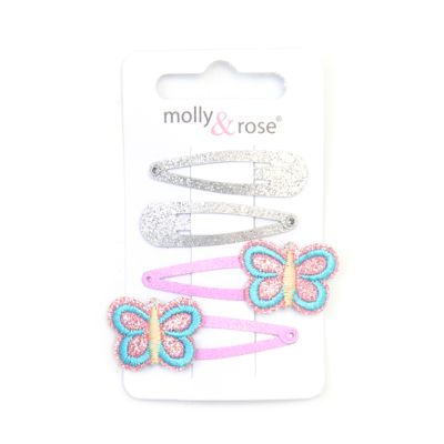 Pack 4 Clips brillantina Mariposa