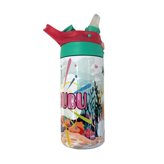 Botella infantile con tapa deportiva y pajita – 350 ml