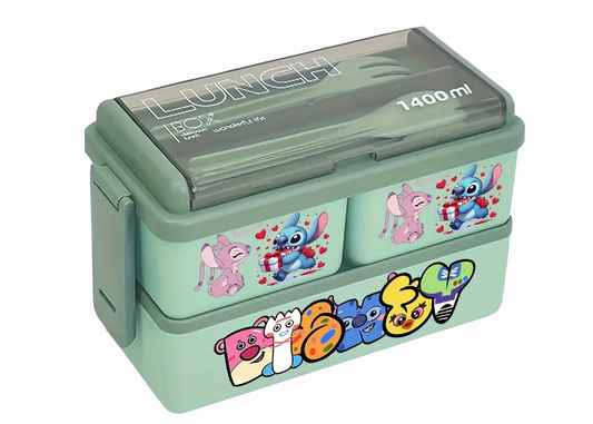 Fiambrera con tuppers y cubiertos STITCH