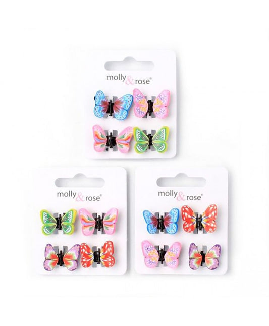 PACK 4 MINI PINZAS MARIPOSA SURTIDAS