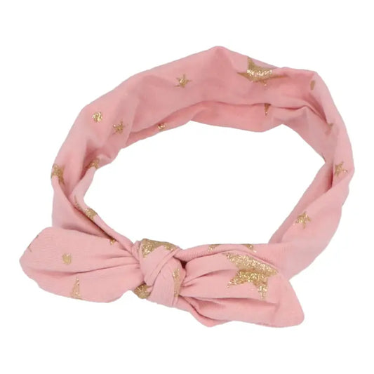 Diadema de tela con lazo anudado con estrellas (20x3,5cm)