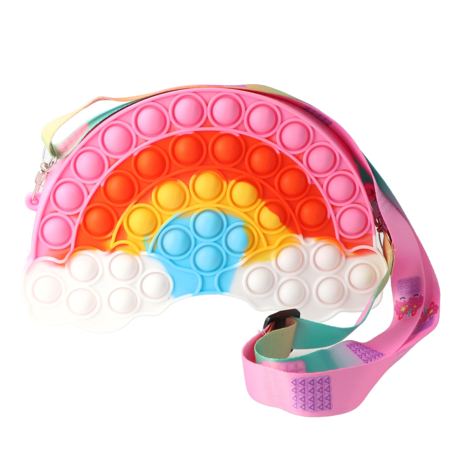 Bolso cruzado silicona Pop-it arcoiris