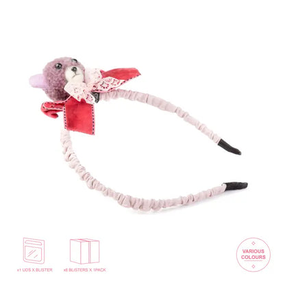 Diadema forrada con cabeza de osito