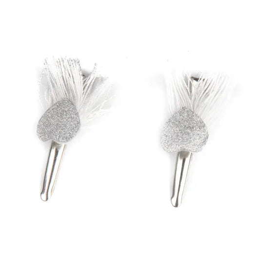 Pack de 2 pinzas corazón con flecos