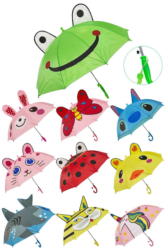 Paraguas para niños con orejas puntiagudas con forma de animal Pals con apertura automática