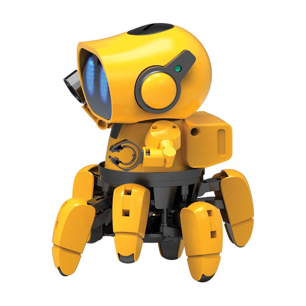 Tobbie el robot AI autodirigido amarillo