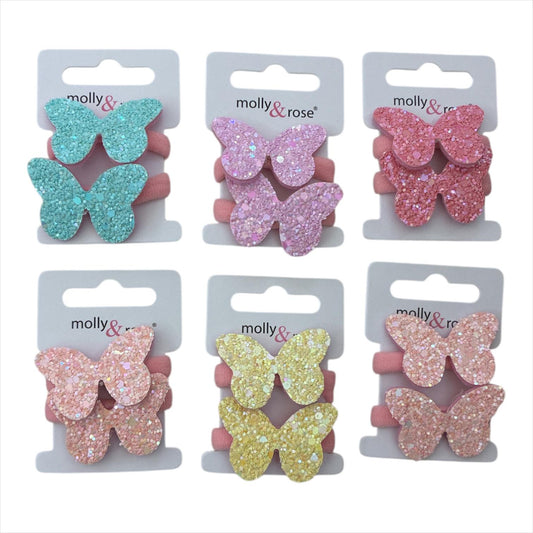 Set 2 coletas mariposas brillantes