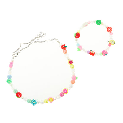 Set collar y pulsera elásticos frutas
