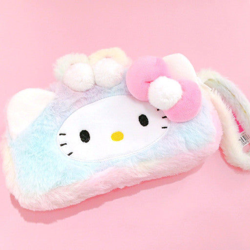 Estuche doble multiuso degradado esponjoso de Sanrio, estuche para lápices