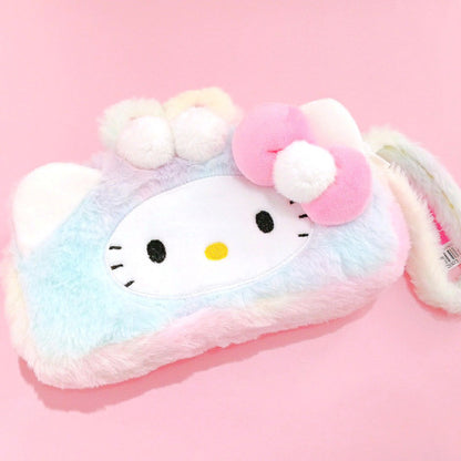 Estuche doble multiuso degradado esponjoso de Sanrio, estuche para lápices