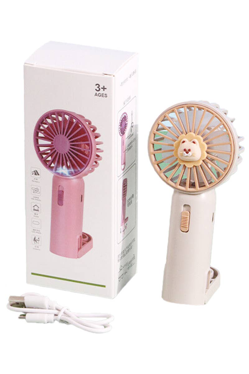 Ventilador eléctrico portátil Animal Pals con iluminación LED
