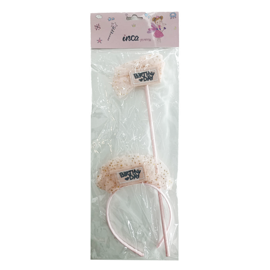 Set de diadema con corona y varita con estrella