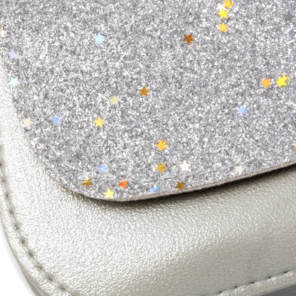 Bolso Alforja con purpurina y estrellas 11x9x4 cm