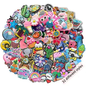 12/22/32pcs Diversión Cartoon PVC Encantos de Zapato, Decoraciones DIY Asortidas para Sandalias, Zapatillas, Pulseras, Pulseras, Accesorios de Moda Unisex, Removibles, Ideales para Favors de Fiesta y Regalos